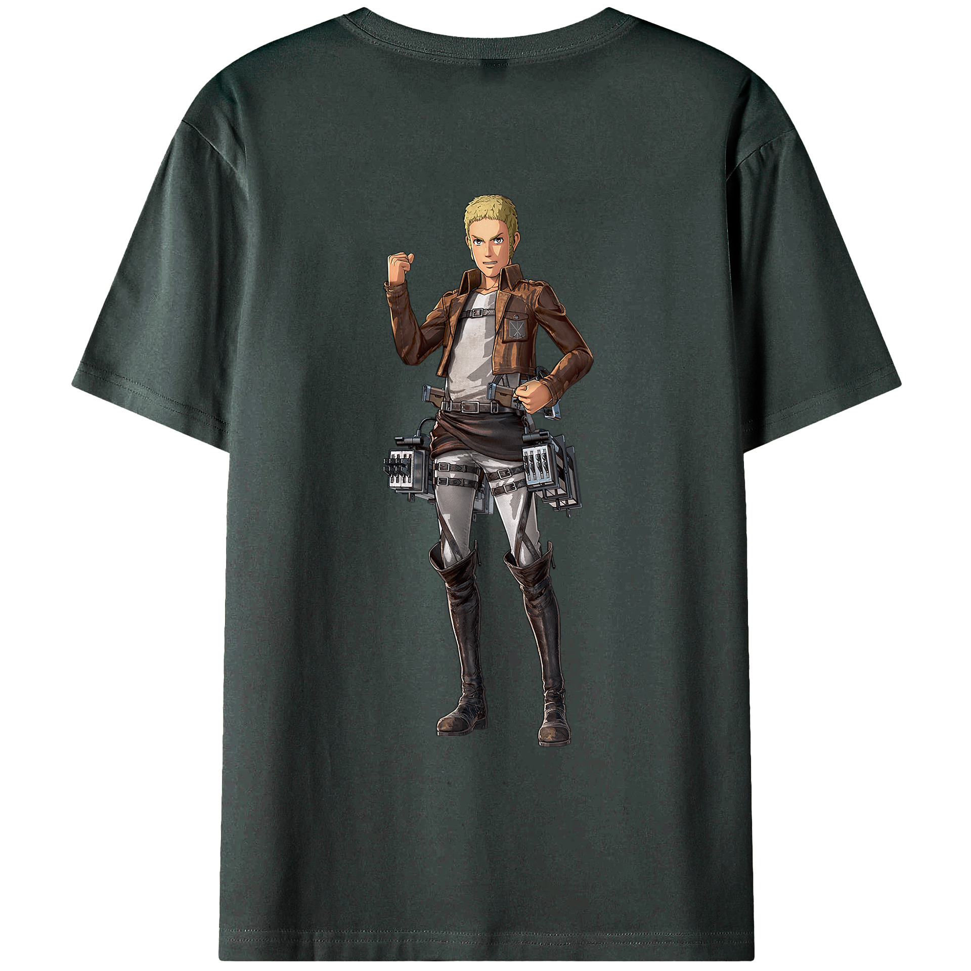 （画像用） 進撃の巨人 ライナー・ブラウン Attack on Titan Reiner Braun 綿100％ メンズ半袖Tシャツ（バックプリント） 通気性